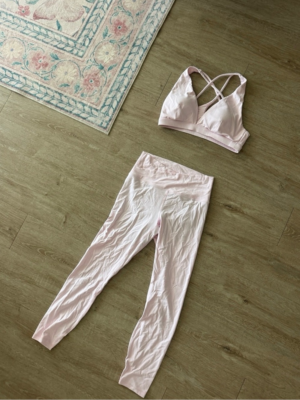 Light Pink Women's Bralette and Legging Set